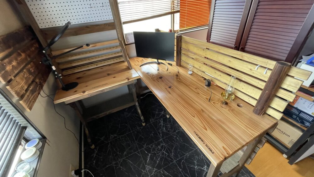 L字デスク　L字作業テーブル