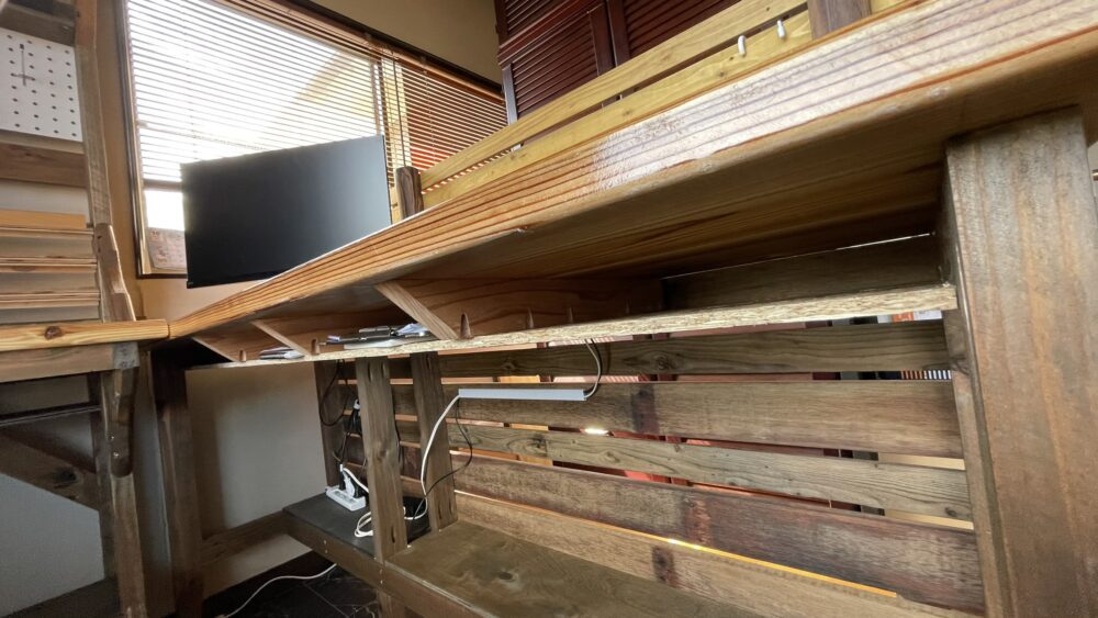 L字デスクの収納