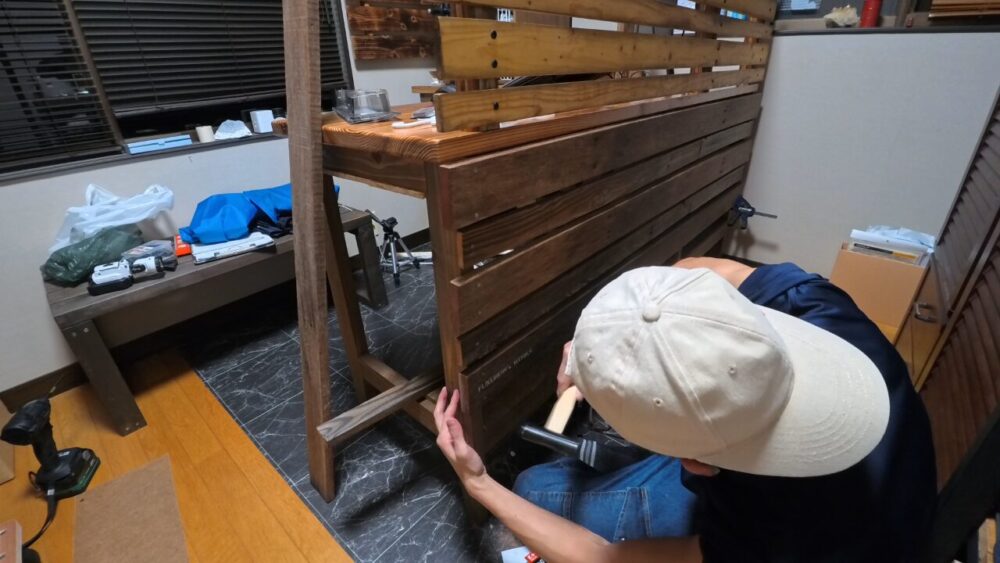 L字テーブルのフェンス