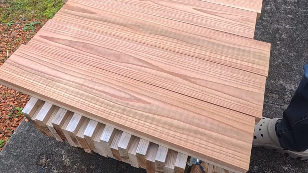 コーヒー染めと焼きのグラデーションの板